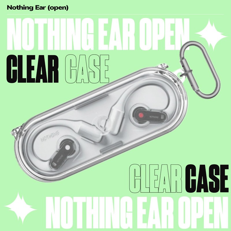 Nothing Ear (open) Case, Earphone Case, Carabiner Strap, Stylish, Simple,