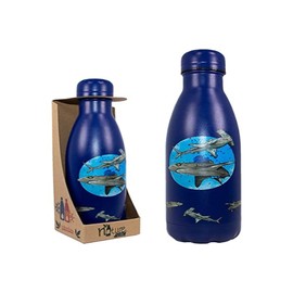 NatureVac Shark - Vacuum Stainless Steel Thermal Insulated 17 oz Water Bottle - Drink Stays Hot for 12 Hours and Cold for 24 Hrs Leakproof Vacuum Flask Water Bottle for Gym, Travel, Sports, School