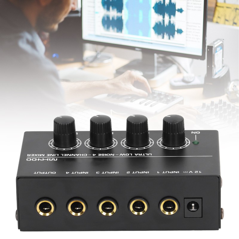 4 Channel Mixer Black Ultra Low Noise 4 Channel Compact