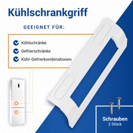 VIOKS Universal Fridge Handle 200 x 70 x 45 mm & White Door Handle Set with Mounting Distance 82-163 mm for Bosch Fridge with Freezer & Siemens Freezer / Ignis Fridge Accessories