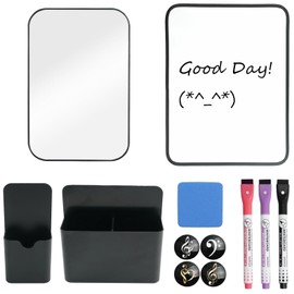 SPNKMJUJ 12 PCS Locker Accessories, Back to School Locker Decorations, Magnetic Locker Organizer, Include Locker Mirror, Locker White Board, Pen Holders, Eraser and Magnets (Black)