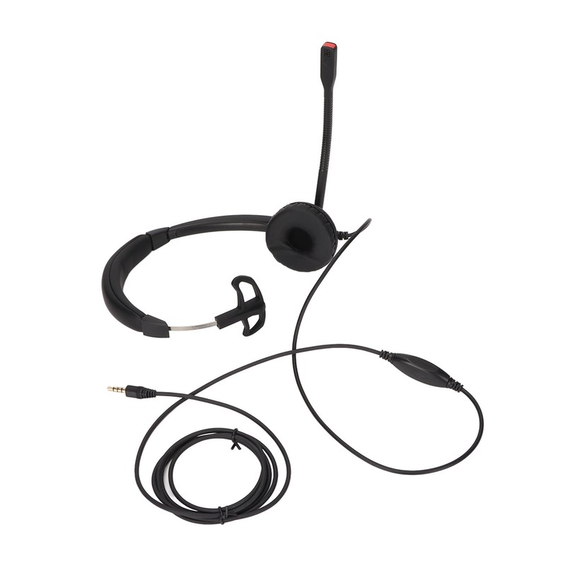 Telephone Headset Noise Reduction Volume Control 3.5mm Straight Plug Unilateral
