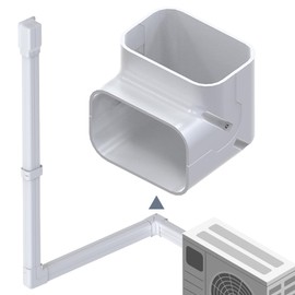 Flamorrow 4" W 90° Elbow, Decorative Line Set Cover Parts Accessories, Line Set Cover Tubing Kit for Ductless Mini Split Air Conditioner, Central AC and Heat Pump System, White