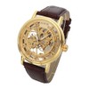 SEWOR Men's Mechanical Hand-Wind Skeleton Transparent Wrist Watch with Vintage