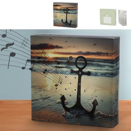 Soundbox 'Anchor' Motion Sensor | 12 x 12 x 3.5 cm Cardboard Plastic | Wave Noise Volume Adjustable (1 x Soundbox Anchor)