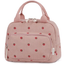 HOMESPON Insulated Lunch Bag for Women Men Adult Cute Corduroy Cool Bag Lunch Box Container Large Capacity Lunch Tote for Work School or Picnic