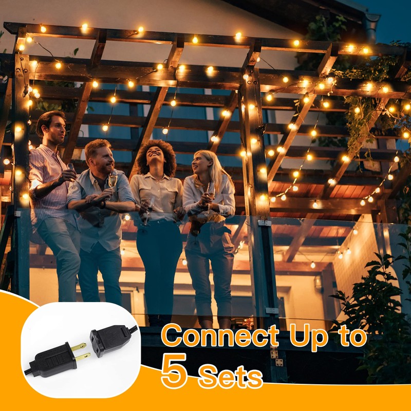 Ollny 150FT Outdoor String Lights, Waterproof Connectable Shatterproof Outside Light