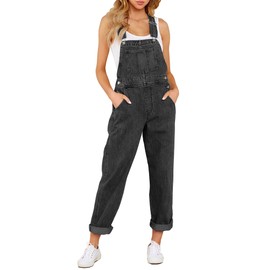 Roskiky Casual Stretch Denim Dungarees for Women, Jeans Overalls With Pockets