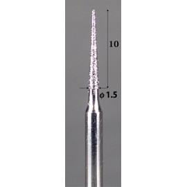 Argo File Electroplated Diamond Bit, Pinpoint Diamond, 0.06 inch (1.5 mm) x 0.4 inch (10 mm), Pack of 2 EGC2001