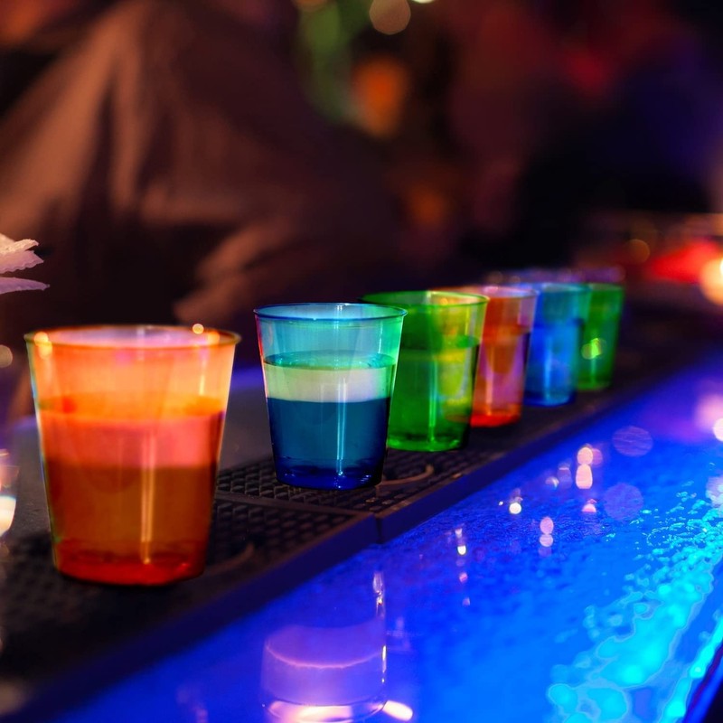 eMKay® Multicoloured Neon Hard Disposable Reusable Heavy Duty Plastic Shot