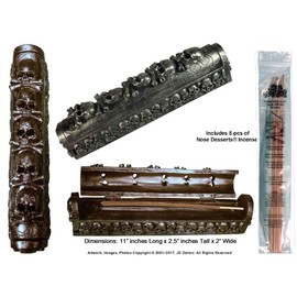 Stack of Human Skulls Coffin Box Incense Stick Cone Ashcatcher Burner by Nose Desserts Brand