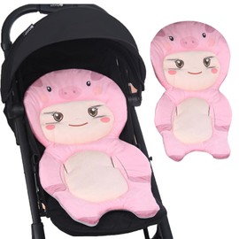 Lyfengdeam Cute Carseat Head Support for Infant,Cartoon Soft Baby Car Seat Cushion for，Infant Car Seat Insert, Soft Car Seat Head Body Support Perfect for Baby Gift (Pink pig)