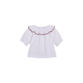 Gocco Baby Boys' Blouse Con Volante EN EL Cuello Con Borda Blouse, Blanco, white