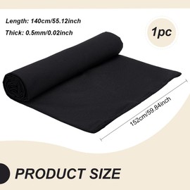 BENECREAT 152x140cm Waterproof Canvas, 600 Denier Fabric Black Water Resistant Canvas PU Coating Cordura Fabric for Car Boat Camping Outdoor Indoor Project