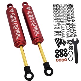 NHX RC 90mm Espiral Two Stage Internal Spring Damper Shocks (2) Red : Crawler