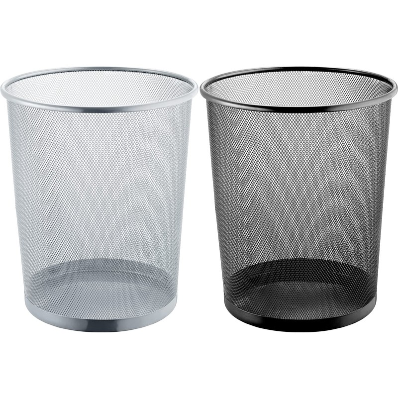 helit H2518500 Mesh Waste Paper Basket 15 Litres Metal, Silver