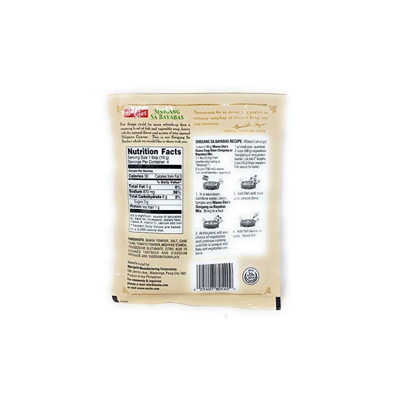 Mama Sita's Sinigang Sa Bayabas Guava Soup Base Mix, 1.4oz