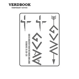 VERDBOOK Waterproof Temporary Tattoos: 2-Sheet Tattoo Kit with Realistic Body Stickers, Semi-Permanent Tattoos for Adults Lasting 7-15 Days – Safe for Men & Women, Scripture Cross