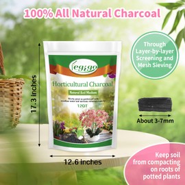 Legigo 12QT All Natural Horticultural Charcoal- Activated Hardwood Plant Charcoal for Soil Amendment, Conditioning Bonsai Soil, Succulent Soil, Terrarium Supplies, Indoor Plant Potting Soil