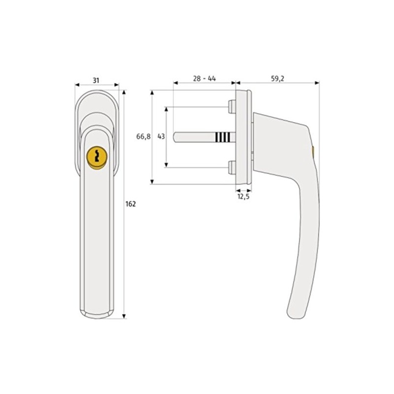 Abus - FG200 B SB 776755 Lockable Window Handle Brown