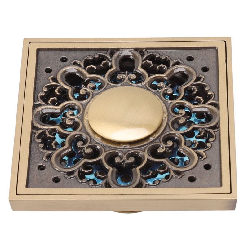 Floor Drain Metal Squared Retro Style Water Drainage Shower Drain