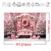 Mocsicka 7x5ft Pink Christmas Backdrop for Photography Pink Christmas Trees