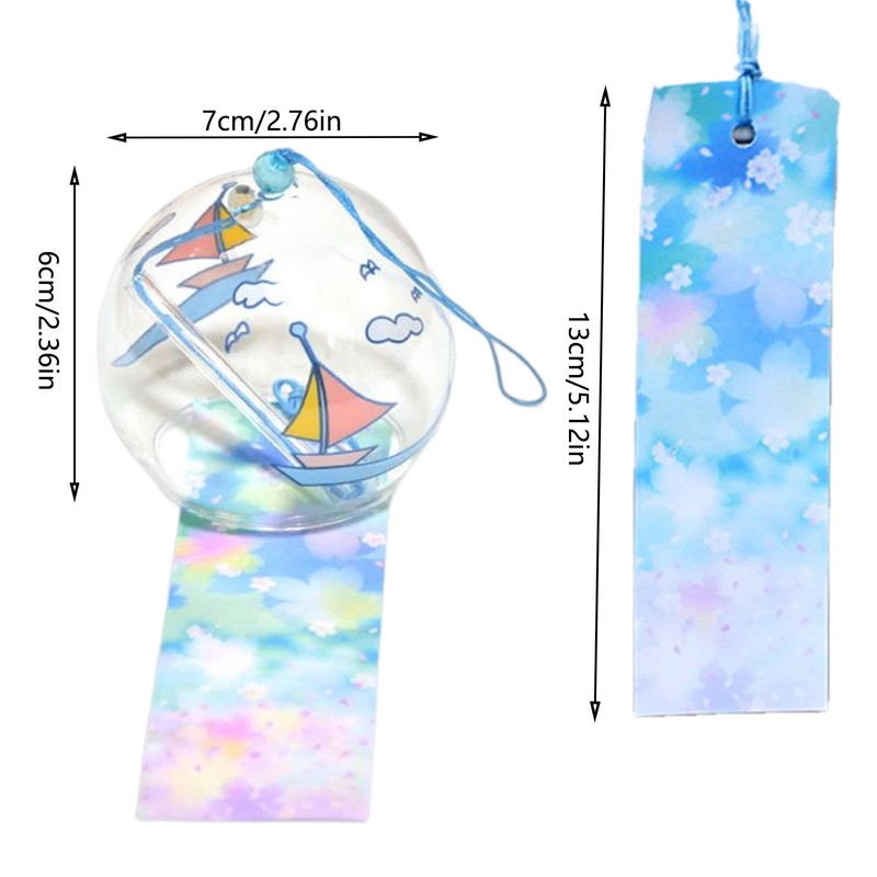 Hoshisea Japanese Wind Chime Glass, Bells Wind Chimes, Cute Wind