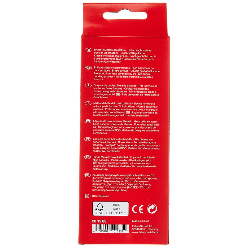 Faber-Castell 201583 Metallic Colour Pencil (Pack of 10)