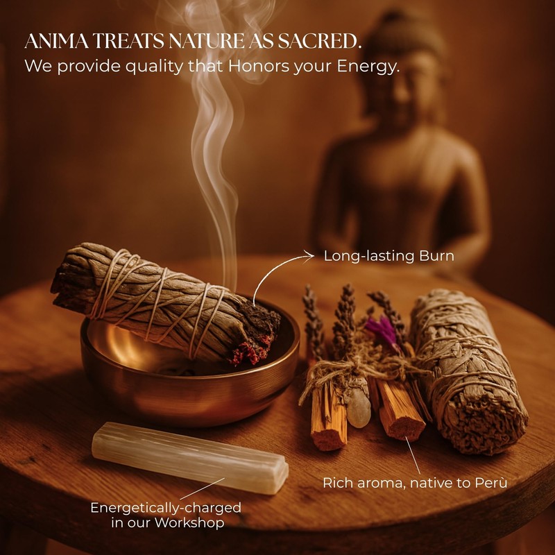 Anima Premium Energy Cleansing Set – White Sage Smudge Sticks,
