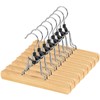 AMKUFO 12 Pack Natural Wooden Pants Hangers with Clips Non