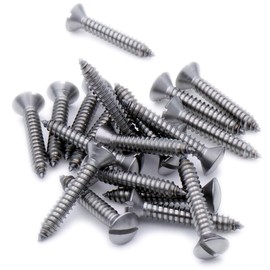 No.4 x 0.25 (2.9mm x 6.5mm) Slot Raised Countersunk Self-Tapping Screw - Stainless Steel (A2) (Pack of 20)