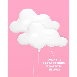 xo, Fetti White Cloud Balloons - 4 pc | Birthday Party Decorations, Cloud Nine Bachelorette Backdrop, Cute Baby Shower Decor, Preppy Bday Supplies, Fun Photo Booth