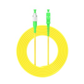 Jeirdus 1Meter 3ft SC/APC to FC/APC Fiber Optic Cable Jumper Optical Patch Cord Simplex Single-Mode 9/125 SC-FC