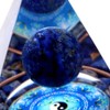 Gold Stone Orgonite Pyramid Figurine, Natural Stone, Power Stone, Purification,
