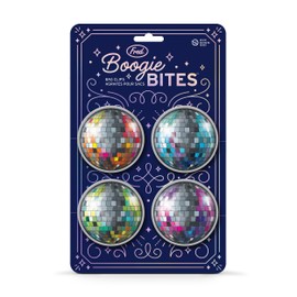 Genuine Fred BOOGIE BITES, Disco Ball Bag Clips, Set of 4, Set of 4 Groovy Spring-Loaded Clips for Fresh Snacks, Metallic Printed Graphics, Fun Food Storage Clips, Fun Kitchen Accessories