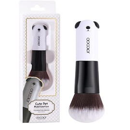 Docolor Foundation Brush Cartoon Face Kabuki Premium Synthetic Hairs Professional for Liquid, Blending, Cream, Powder,Blush Buffing Stippling Face Makeup Tools, White PANDA Foundation Brush