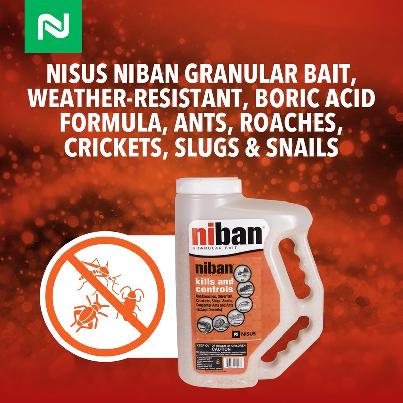 Nisus Niban Granular Bait, Weather-Resistant, Boric Acid Formula, Ants, Roaches,