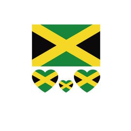 ZPDNURZL 10 Sheets Jamaica Flag Tattoos Stickers 40 Pcs Waterproof Sweat Sports National Flag Removable Fake Tattoos