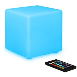 6-in LED Cube Night Light for Kid, 16 RGB Color Changing Cube Light w/Remote, Rechargeable Dimmable LED Cube Mood Light, Cordless Waterproof Tesseract Cube Light for Bedroom Sensory Room Decor