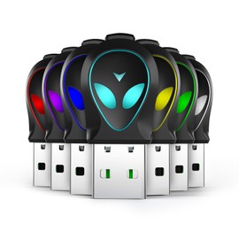 Wotbcg Mini Mouse Jiggler, USB Connection Mouse Mover 2 Modes Mouse Mover and Mouse Clicker Non-Detectable, 7 Colours RGB Light with On/Off Plug and Play Auto Clicker, Simulate Mouse Movements