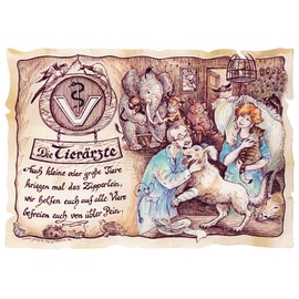Die Staffelei Gift veterinarians/funny poem with loving drawing on high-quality paper/special gift idea for veterinarians