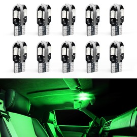 Hbxdeco 10PCS T10 LED Bulb, 12V 8000K Super Bright LED Light Bulb, 5730 8SMD Replacement Bulbs for Read Lights License Plate Lights Roof Lights Trunk Light, Universal Car Accessories (Green)