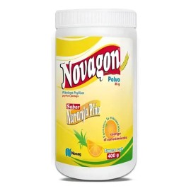 Suplemento Nutricional Polvo Naranja-Piña 400g Plantago Psyllium Vegano Novagon