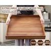 Extra Large Square Wood Tray, Generously 22" Acacia Serving Trays