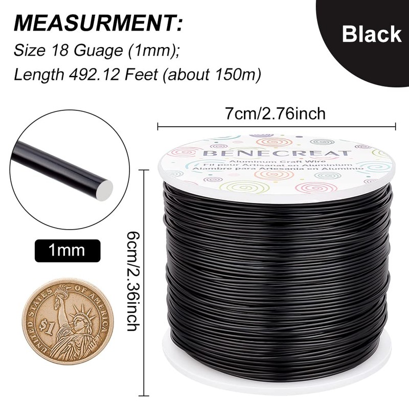 Benecreat 12, 17, 18 Gauge Anodised Aluminium Craft Wire, for