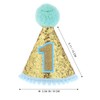 Toyvian 1st Birthday Hat Glitter Cone Hat Adjustable Tiara Headbands