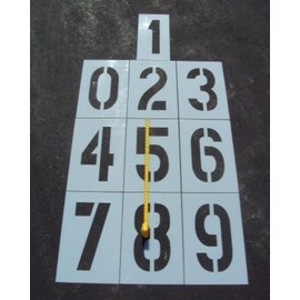 18" Number Stencils - 9" Wide Numbers - 3" Edge Distances - 60 Mil - (1/16" Thick) Wider Font Parking Lot Stencils