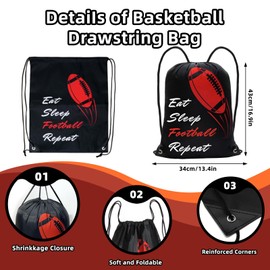 Cheelyvin.H 6 Pcs Football Party Favors Goodie Bags for Gym, Travel, Swimming, Beach, Set for Adults Kids