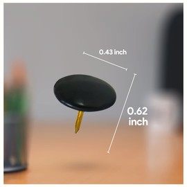 600 Black Thumb Tacks for Bulletin Board Thumb Tacks for Wall Corkboard Map Calendar Photo -Home Office Craft Projects Heavy Duty Plastic Head Steel Pin