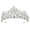 Samky Silver Bridal Crown Rhinestone Wedding Tiara Headpiece Bride's Crystal